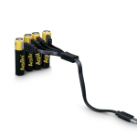 Lot de 4 piles AAA rechargeables avec connexion USB-C de 600 mAh couleur noir quatrière vue