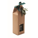 Coffret avec diffuseur en verre et bougie parfumée à la vanille couleur beige deuxième vue