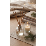Coffret avec diffuseur en verre et bougie parfumée à la vanille couleur beige deuxième vue d'ambiance