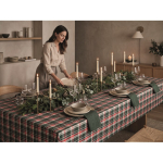 Nappe en coton à carreaux avec 4 serviettes incluses 200 g/m² couleur multicolore deuxième vue d'ambiance