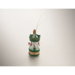 Décoration de Noël en bois en forme de carrousel à accrocher au sapin couleur vert deuxième vue photographique