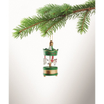 Décoration de Noël en bois en forme de carrousel à accrocher au sapin couleur vert troisième vue photographique