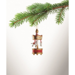 Décoration de Noël en bois en forme de carrousel à accrocher au sapin couleur doré troisième vue photographique
