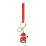Porte-clés en plastique avec figurine de Père Noël et anneau couleur rouge cinquième vue