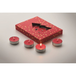 Lot de 12 bougies parfumées à la cannelle dans un coffret de Noël couleur vert quatrième vue photographique