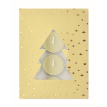 Lot de 12 bougies parfumées à la cannelle dans un coffret de Noël couleur beige deuxième vue