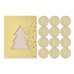 Lot de 12 bougies parfumées à la cannelle dans un coffret de Noël couleur beige troisième vue