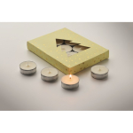 Lot de 12 bougies parfumées à la cannelle dans un coffret de Noël couleur beige quatrième vue photographique