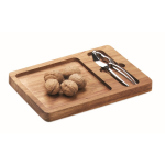 Set casse-noix et assiette en bois d’acacia pour cadeau d’entreprise couleur bois deuxième vue