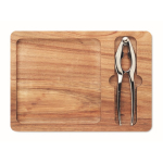 Set casse-noix et assiette en bois d’acacia pour cadeau d’entreprise couleur bois cinquième vue