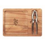 Set casse-noix et assiette en bois d’acacia pour cadeau d’entreprise couleur bois cinquième vue principale