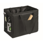 Organisateur en RPET pliable multifonction avec poignées et poches couleur noir quatrième vue
