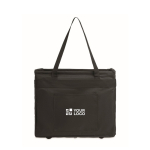 Organisateur en RPET pliable multifonction avec poignées et poches couleur noir vue avec zone d'impression