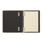 Cahier rechargeable A5 avec couverture en PU recyclé et pages lignées couleur noir deuxième vue