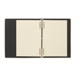 Cahier rechargeable A5 avec couverture en PU recyclé et pages lignées couleur noir troisième vue