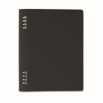 Cahier rechargeable A5 avec couverture en PU recyclé et pages lignées couleur noir septième vue