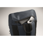 Sac à dos de sport en RPET 600D avec détails réfléchissants 15 L couleur bleu septième vue photographique