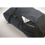 Sac à dos de sport en RPET 600D avec détails réfléchissants 15 L couleur bleu vue thématique photographique