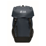 Sac à dos de sport en RPET 600D avec détails réfléchissants 15 L couleur bleu vue avec zone d'impression