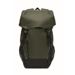 Sac à dos de sport en RPET 600D avec détails réfléchissants 15 L couleur vert foncé troisième vue