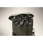 Sac à dos de sport en RPET 600D avec détails réfléchissants 15 L couleur vert foncé cinquième vue photographique