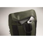 Sac à dos de sport en RPET 600D avec détails réfléchissants 15 L couleur vert foncé septième vue photographique