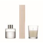 Set parfum vanille avec diffuseur de parfum et bougie en cire végétale couleur transparent
