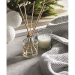 Set parfum vanille avec diffuseur de parfum et bougie en cire végétale couleur transparent vue d'ambiance