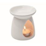Set diffuseur d'arômes en céramique avec bougie et huile de vanille couleur blanc deuxième vue
