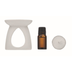 Set diffuseur d'arômes en céramique avec bougie et huile de vanille couleur blanc troisième vue