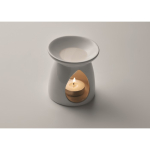 Set diffuseur d'arômes en céramique avec bougie et huile de vanille couleur blanc quatrième vue photographique