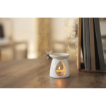 Set diffuseur d'arômes en céramique avec bougie et huile de vanille couleur blanc deuxième vue d'ambiance