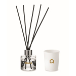 Coffret aromatique avec diffuseur de parfum et bougie en cire végétale couleur blanc vue principale