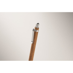 Stylo en bois d’acacia avec mécanisme à clic et encre bleue couleur bois cinquième vue photographique
