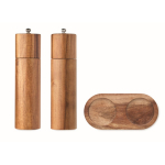 Set de moulins à sel et à poivre en bois d’acacia avec base couleur bois sixième vue