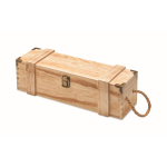 Caisse en bois renforcée avec poignée en corde pour bouteille de vin couleur bois quatrième vue