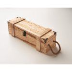 Caisse en bois renforcée avec poignée en corde pour bouteille de vin couleur bois cinquième vue photographique