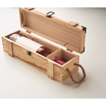 Caisse en bois renforcée avec poignée en corde pour bouteille de vin couleur bois sixième vue photographique