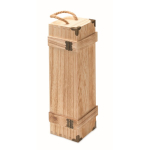 Caisse en bois renforcée avec poignée en corde pour bouteille de vin couleur bois septième vue