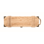Caisse en bois renforcée avec poignée en corde pour bouteille de vin couleur bois huitième vue