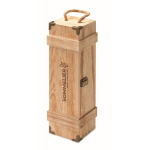 Caisse en bois renforcée avec poignée en corde pour bouteille de vin couleur bois vue principale