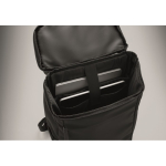 Sac à dos pour ordinateur en PU, doublure en RPET et compartiment 15'' couleur noir sixième vue photographique