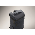 Sac à dos pour ordinateur en PU, doublure en RPET et compartiment 15'' couleur bleu marine troisième vue photographique