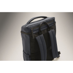 Sac à dos pour ordinateur en PU, doublure en RPET et compartiment 15'' couleur bleu marine septième vue photographique