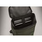 Sac à dos pour ordinateur en PU, doublure en RPET et compartiment 15'' couleur vert foncé sixième vue photographique