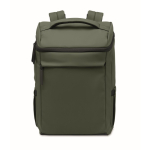 Sac à dos pour ordinateur en PU, doublure en RPET et compartiment 15'' couleur vert foncé dixième vue