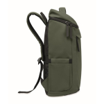 Sac à dos pour ordinateur en PU, doublure en RPET et compartiment 15'' couleur vert foncé