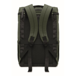 Sac à dos pour ordinateur en PU, doublure en RPET et compartiment 15'' couleur vert foncé