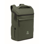 Sac à dos pour ordinateur en PU, doublure en RPET et compartiment 15'' couleur vert foncé vue principale