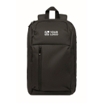 Sac à dos urbain en RPET avec compartiment rembourré pour PC 15'' couleur noir vue avec zone d'impression